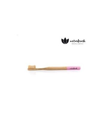 Cepillo de dientes de Bambú adulto rosa  (NATURBRUSH)