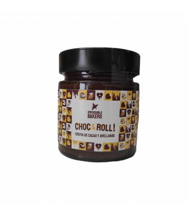 Crema de caco y avellanas para untar chocolate Choc & Roll 250g IMPOSSIBLE BAKERS